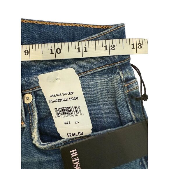 Hudson Women's Zoeey Straight High Rise Frayed Cropped Jeans - Picture 7 of 16